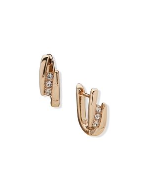 Boucles d'oreilles percées Anne Klein Huggie Hoop With Pave   | IZA-9765039